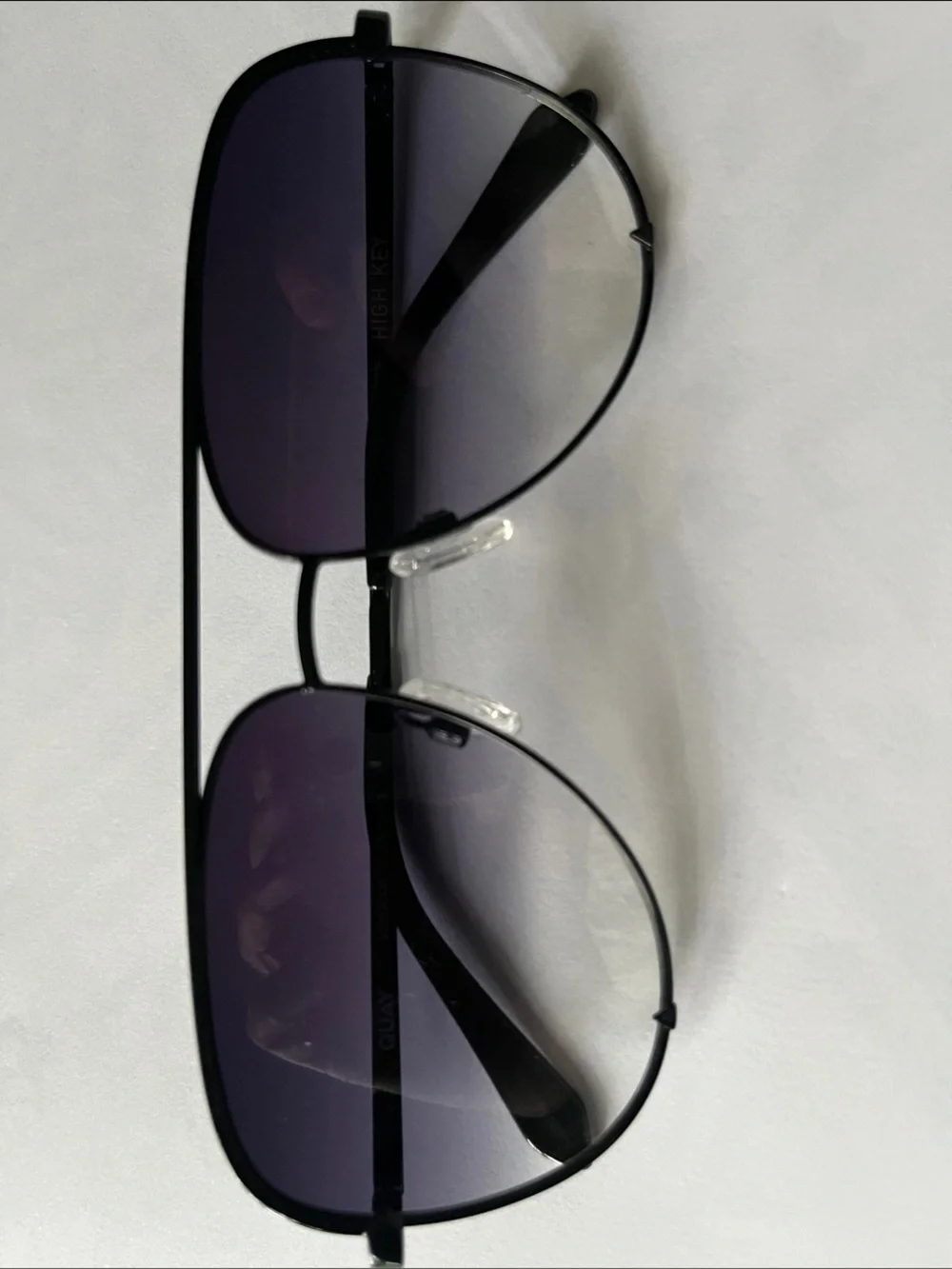 Quay Australia Black Aviator Sunglasses with Dark Lenses